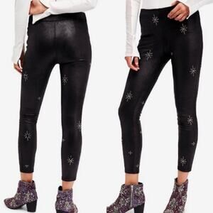 Free People Faux Suede Star Studded Leggings